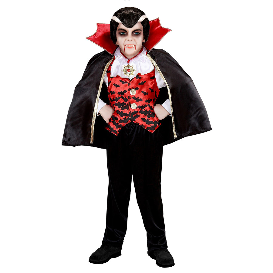 "VAMPIR" (Weste mit Jabot, Hose, Umhang) – Vorderansicht