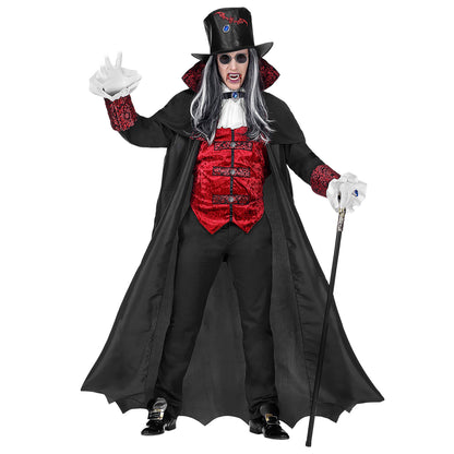 "VAMPIRE LORD" (Langer Mantel mit Weste und Jabot, Zylinder) – Vorderansicht