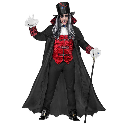 "VAMPIRE LORD" (Langer Mantel mit Weste und Jabot, Zylinder) – Vorderansicht