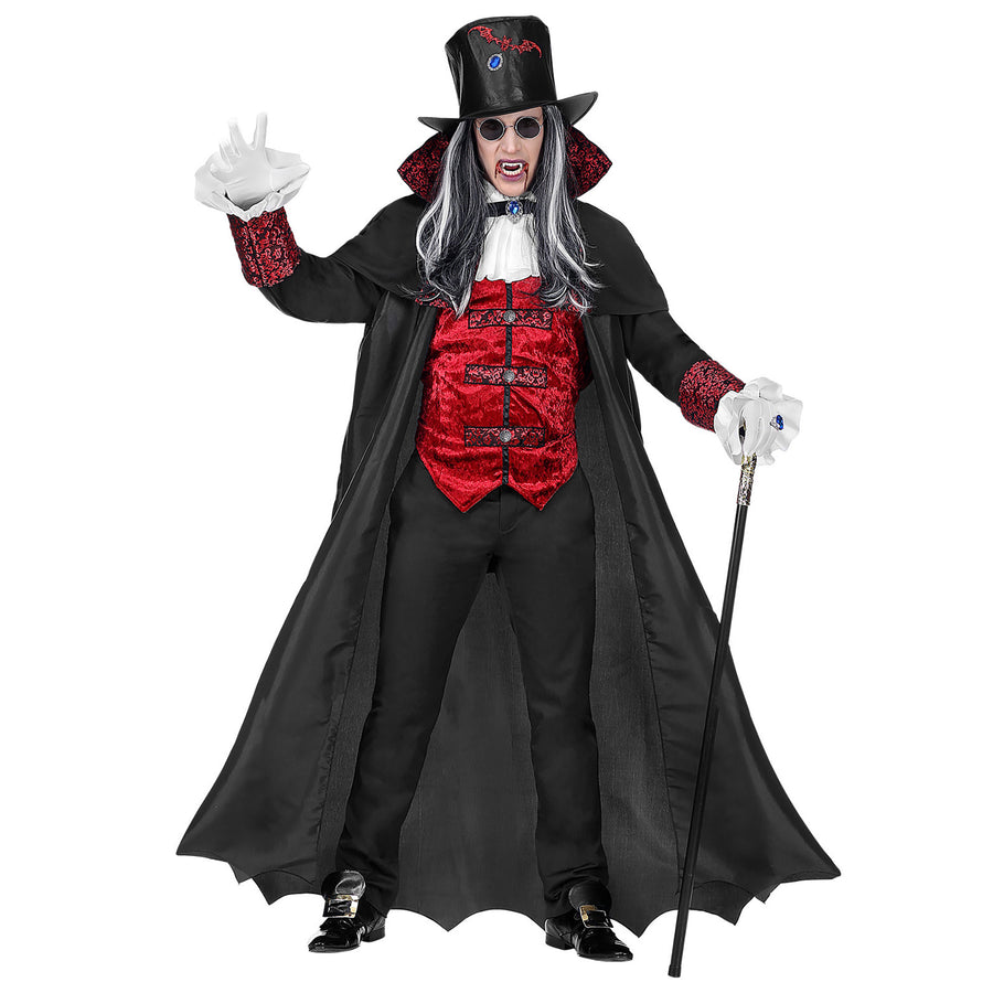 "VAMPIRE LORD" (Langer Mantel mit Weste und Jabot, Zylinder) – Vorderansicht