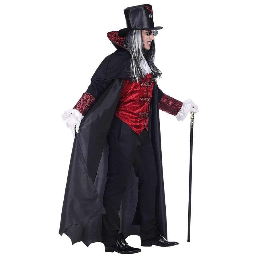 "VAMPIRE LORD" (Langer Mantel mit Weste und Jabot, Zylinder) – Detailansicht