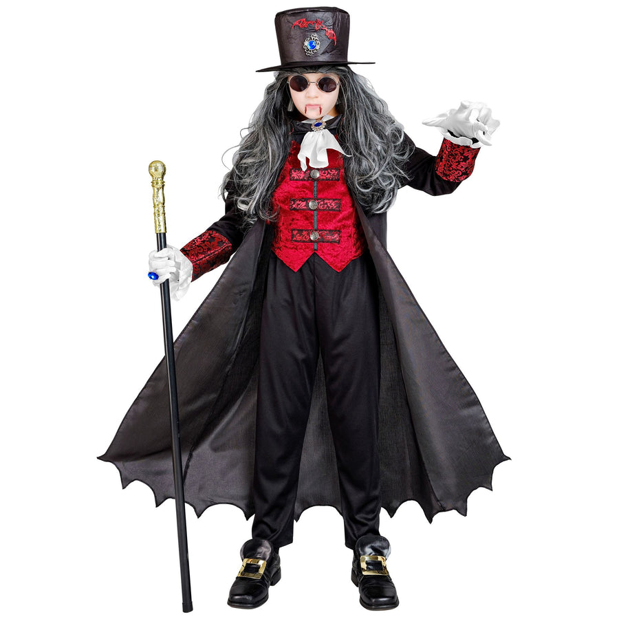 "VAMPIRE LORD" (Langer Mantel mit Weste und Jabot, Zylinder) – Vorderansicht