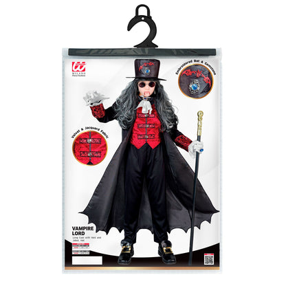 "VAMPIRE LORD" (Langer Mantel mit Weste und Jabot, Zylinder) – Detailansicht