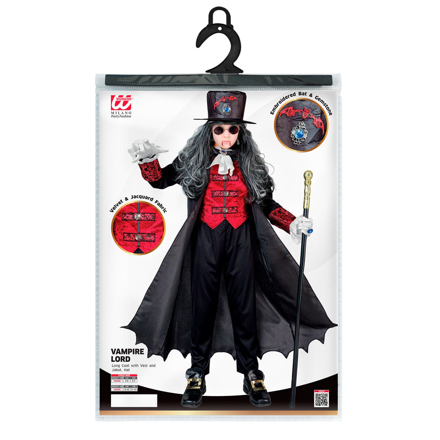 "VAMPIRE LORD" (Langer Mantel mit Weste und Jabot, Zylinder) – Detailansicht
