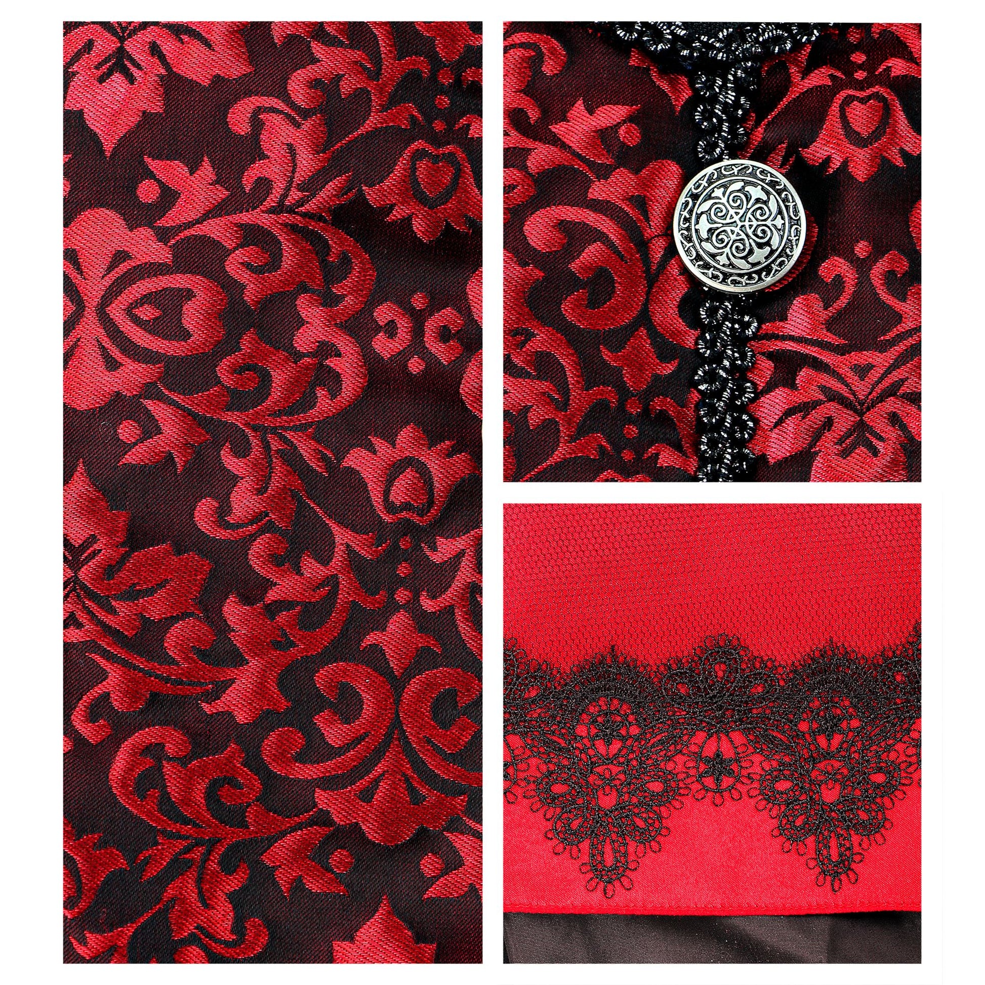 "VAMPIRESS" (Kleid mit langem Mantel, Halsband mit Jabot, Minihut) – Ansicht 4
