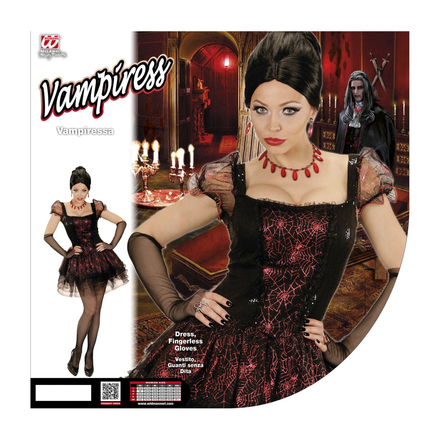 "VAMPIRESSA" (Kleid, fingerlose Handschuhe) – Detailansicht