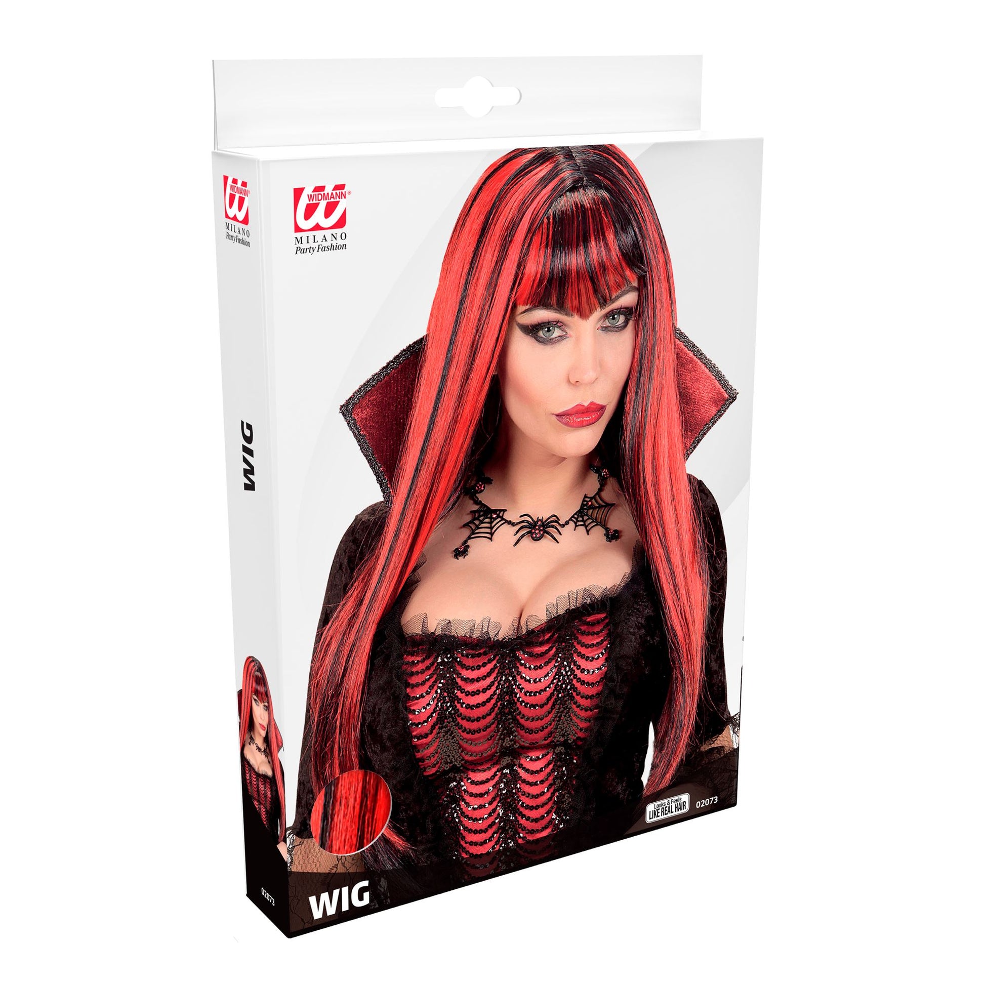 "VAMPIRIN PERÜCKE" in box – Detailansicht