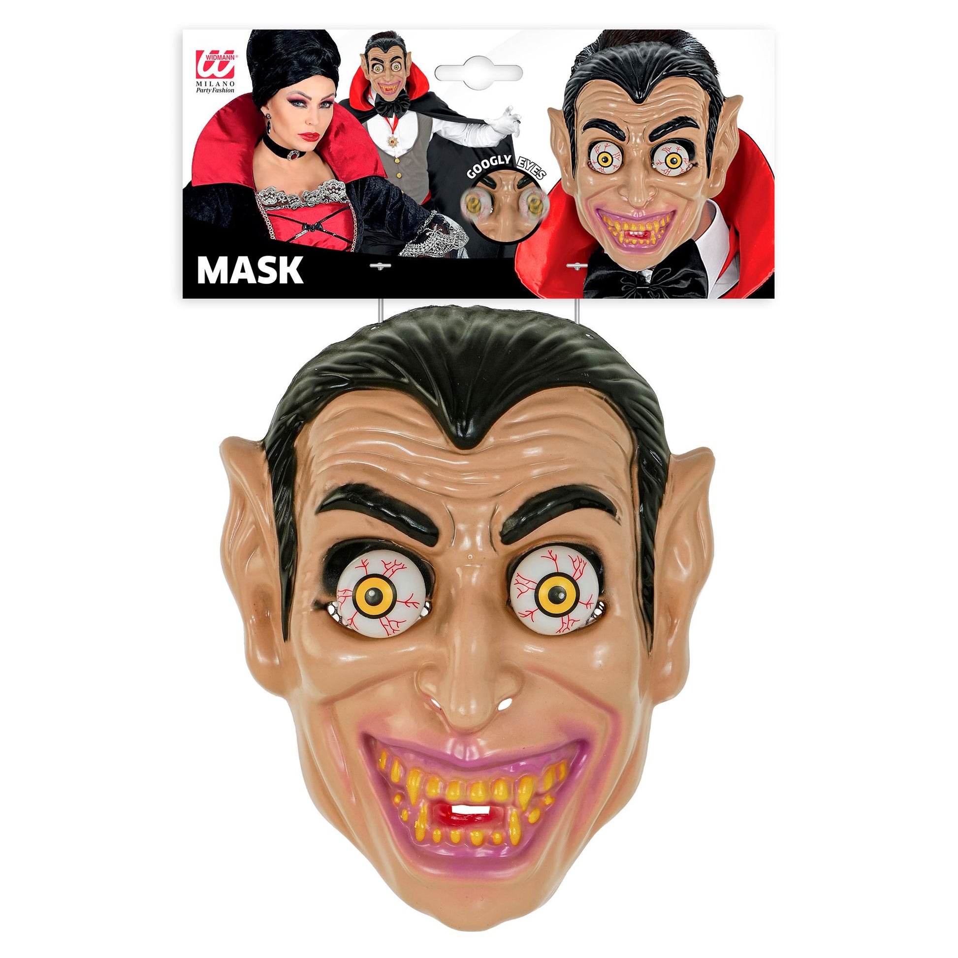 "VAMPIRMASKE MIT WACKELAUGEN AUS HARDPLASTIK" – Detailansicht