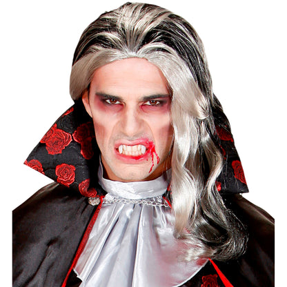 "VAMPIRSCHMINKE" (2 Eckzähne in Sarg , termoplastische kleberperlen 1,4 g, Blutgel 3 ml, 3 Farben Make-Up 4,5 ml, Schwamm) – Ansicht 5
