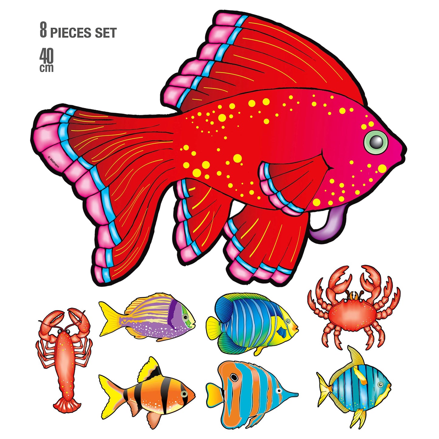 VE. von 12 "SET AUS 8 LANGUSTE, KRABBE UND FISCHEN" 40 cm - sort. in 8 Modellen – Vorderansicht