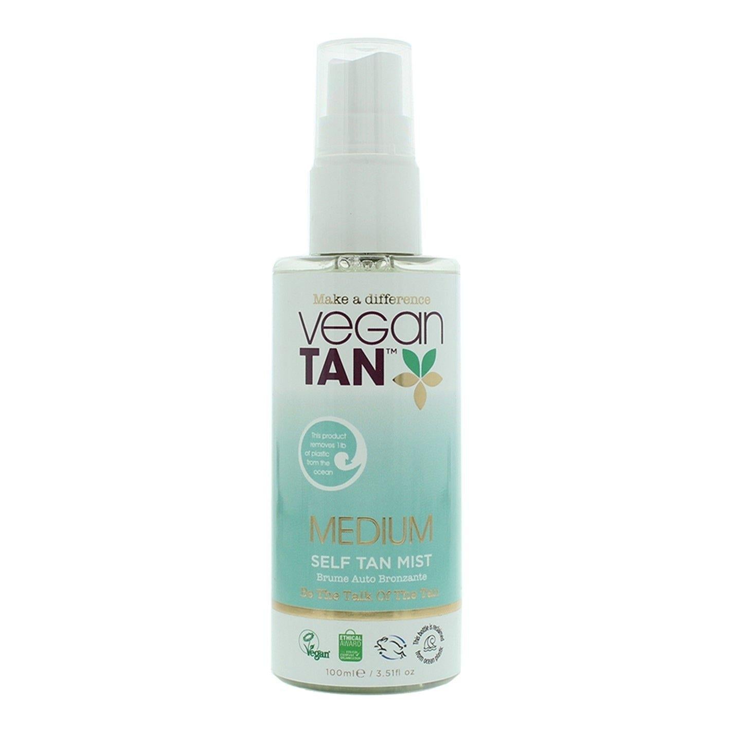 Vegan Tan, Medium, Bräunen, Selbstbräunungsnebel, Für Gesicht & Hals, 100 ml