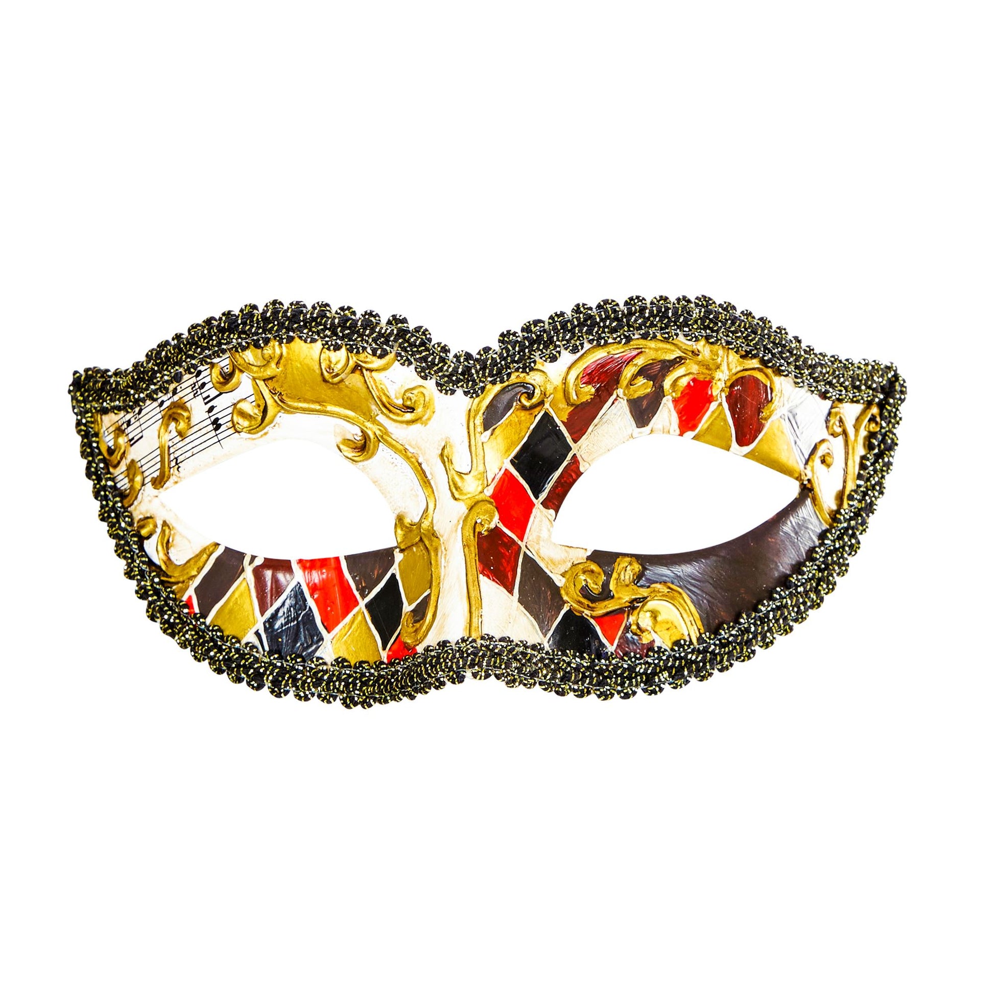 "VENEZIANISCHE HARLEKIN AUGENMASKE" – Vorderansicht