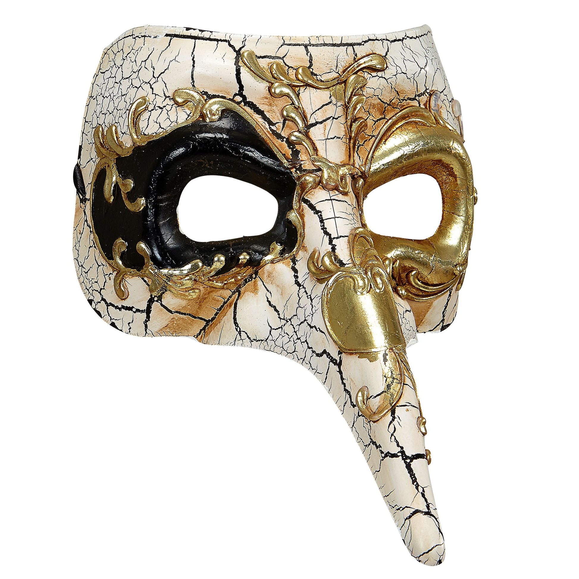 "VENEZIANISCHE MASKE DELUXE MIT LANGER NASE" – Vorderansicht
