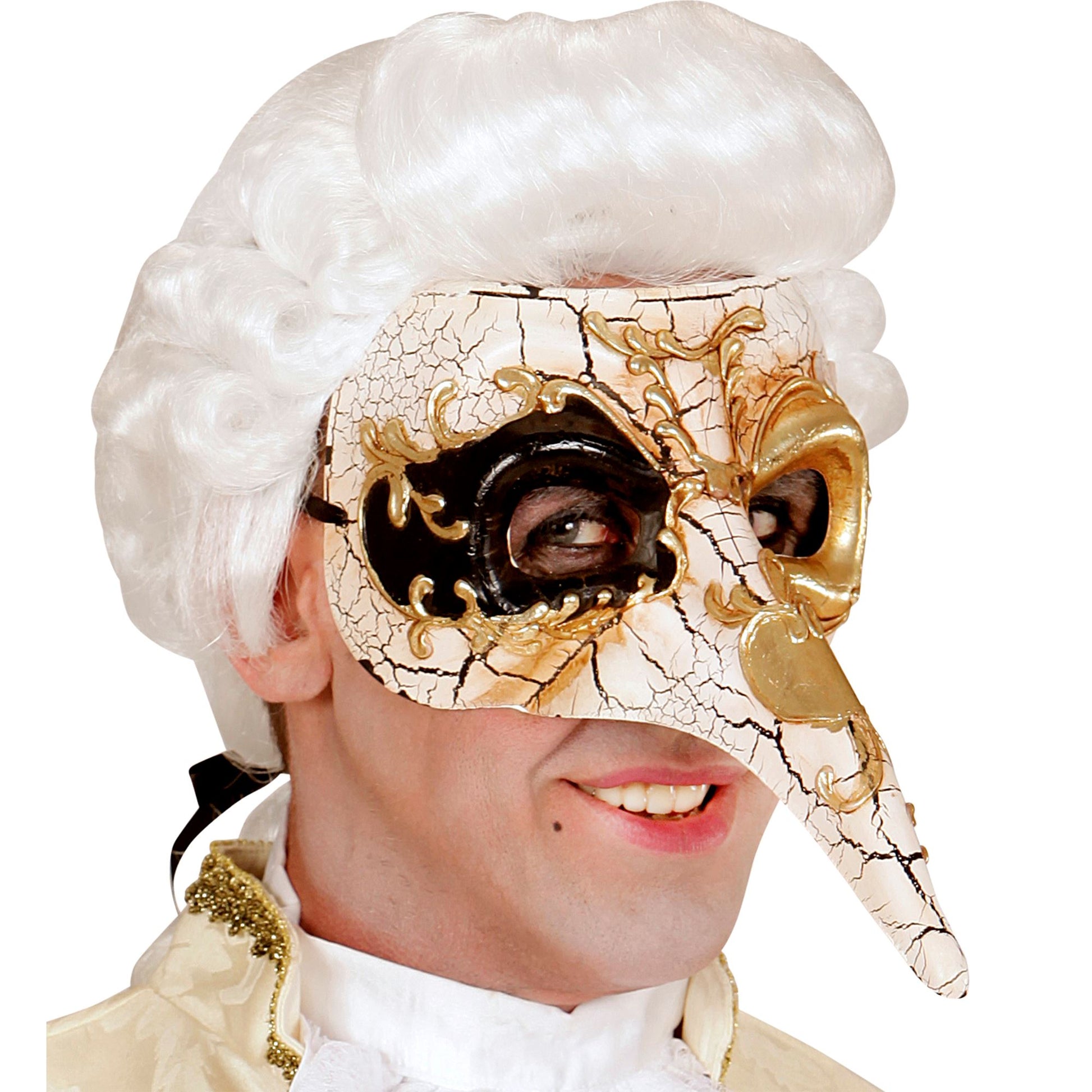 "VENEZIANISCHE MASKE DELUXE MIT LANGER NASE" – Detailansicht