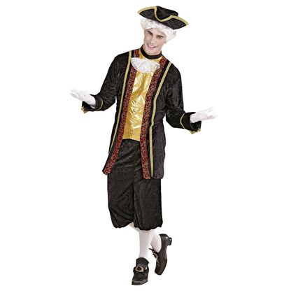 "VENEZIANISCHER ADLIGER" (Kasack mit Jabot, Hose, Hut) – Vorderansicht