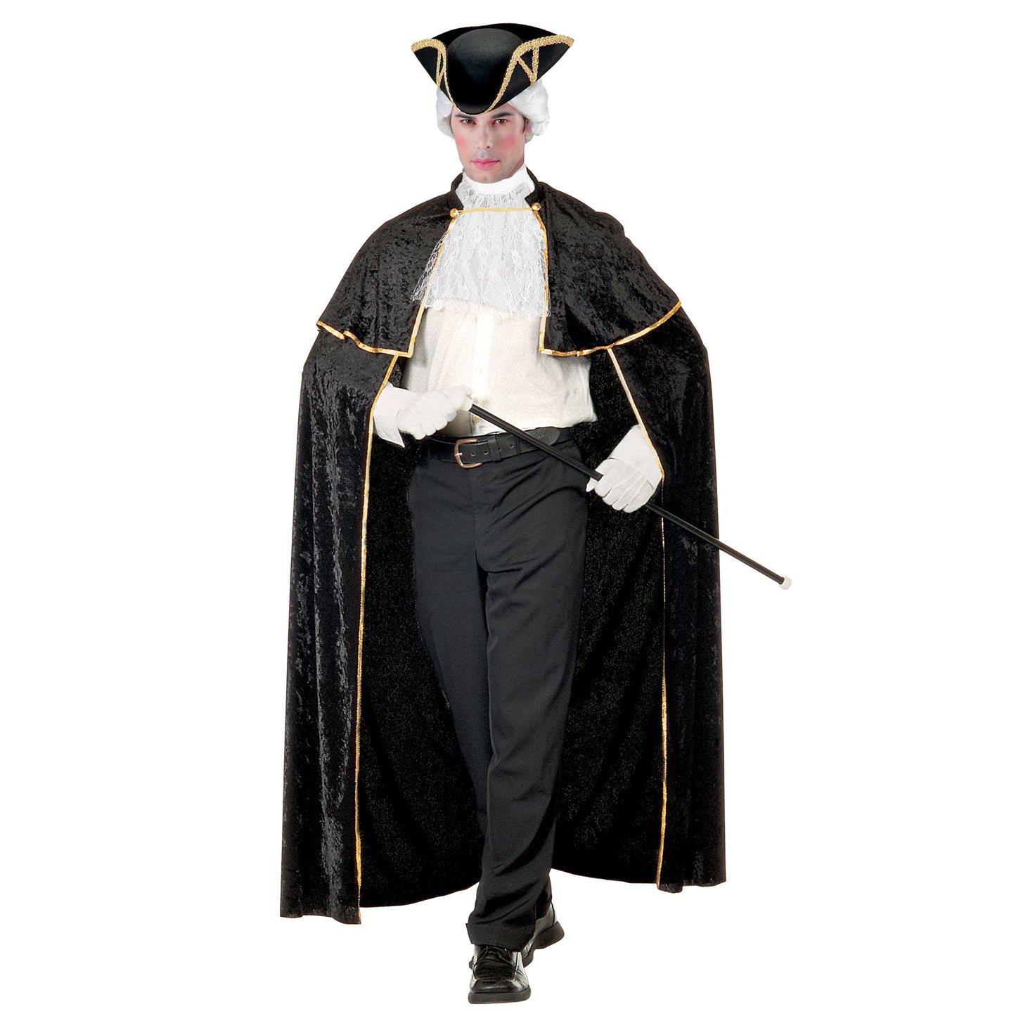 "VENEZIANISCHER UMHANG MIT JABOT" aus Samt - 142 cm – Ansicht 3