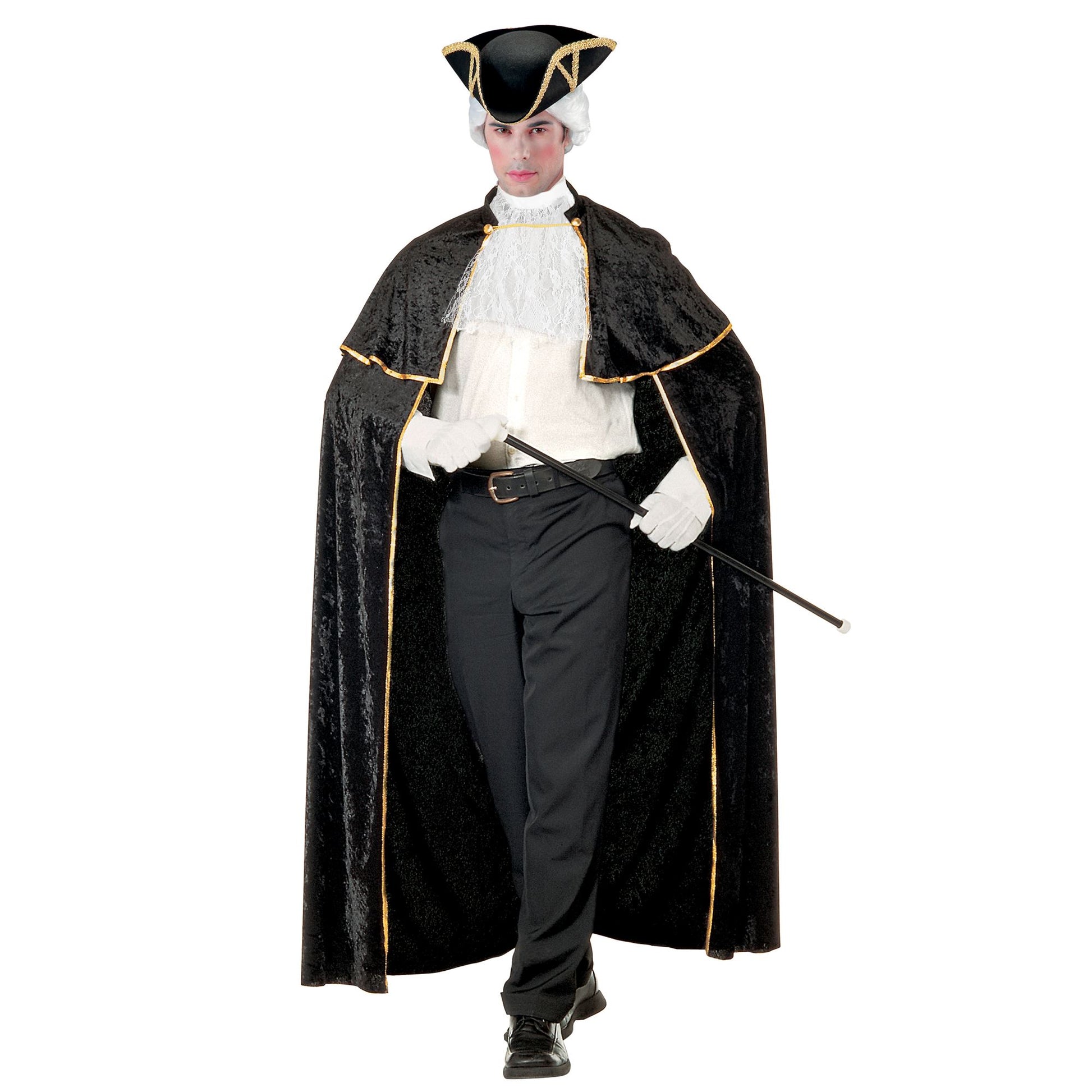 "VENEZIANISCHER UMHANG MIT JABOT" aus Samt - 142 cm – Ansicht 3