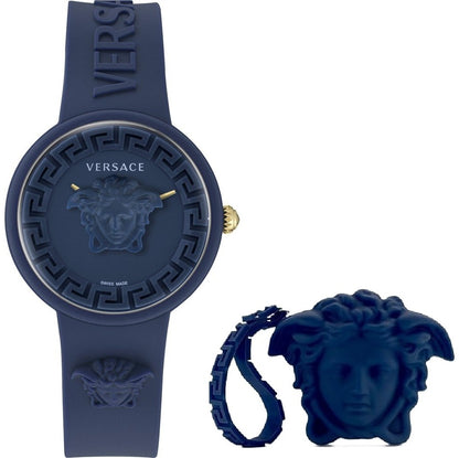 VERSACE Mod. MEDUSA POP + VERSACE BLUE SILICON PURSE VE6G00623 Only Time Armbanduhr 39 mm Blau