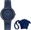 VERSACE Mod. MEDUSA POP + VERSACE BLUE SILICON PURSE VE6G00623 Only Time Armbanduhr 39 mm Blau ansicht-2