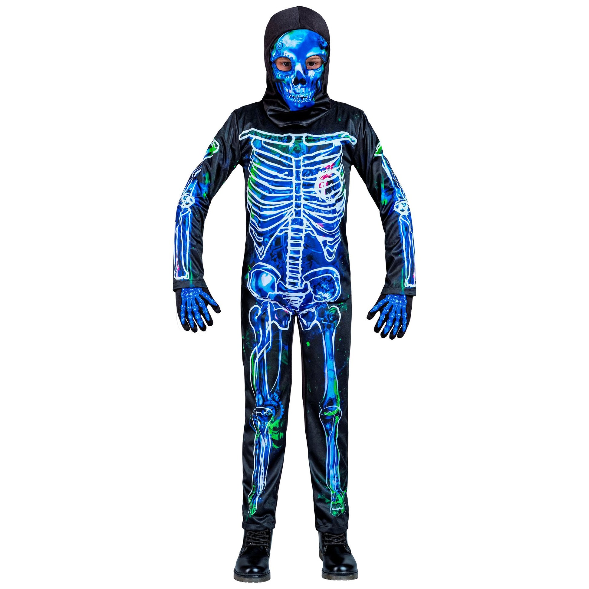 "VERSEUCHTES SKELETT" (Overall, Maske mit Kapuze) – Vorderansicht