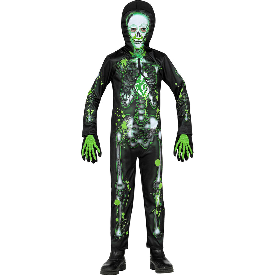 "VERSEUCHTES SKELETT" (Overall, Maske mit Kapuze) – Vorderansicht