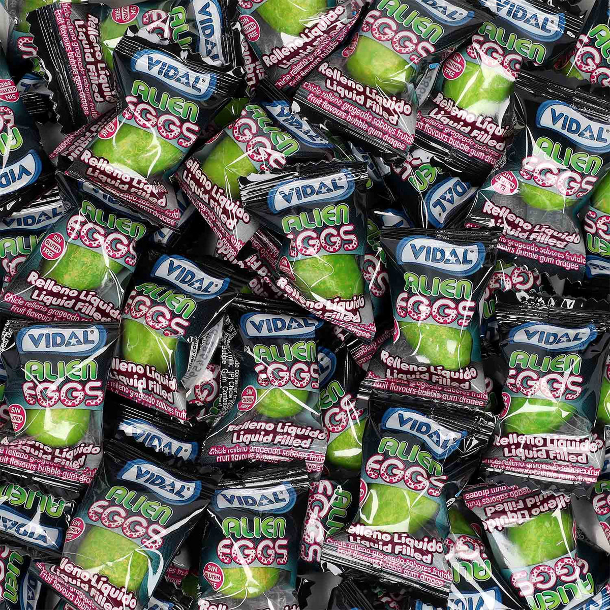 Vidal Alien Eggs 200er Kaugummidragees Grün mit flüssigem Kern 1000 g