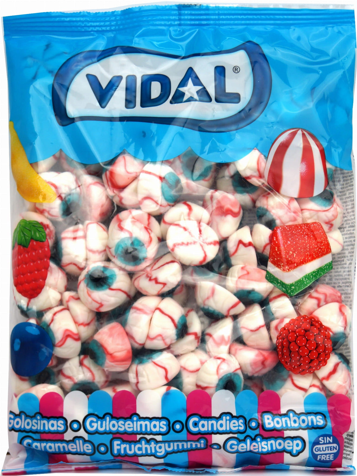 Vidal Bloody Eyes – Fruchtgummi Gruselaugen 1000 g Beutel