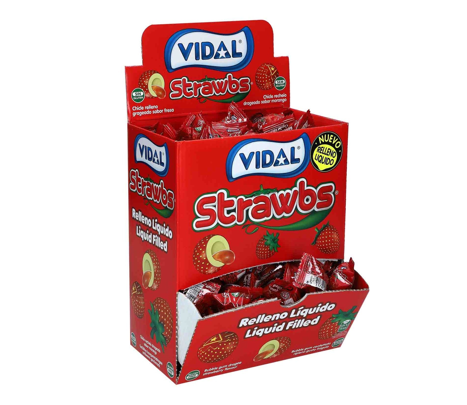 Vidal Strawbs Erdbeergeschmack Kaugummi 200er Pack – Produktansicht