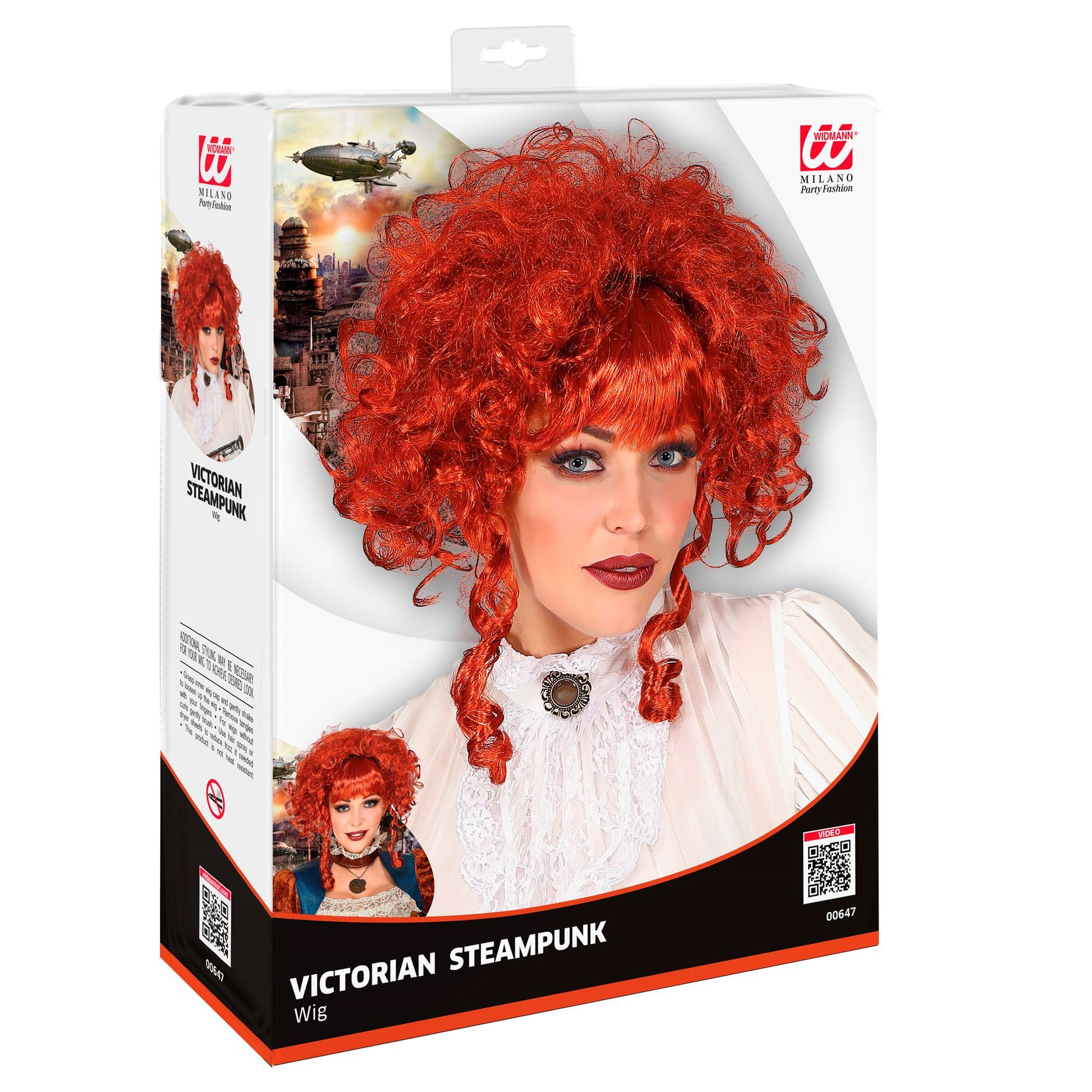 "VIKTORIANISCHE STEAMPUNK PERÜCKE" in Box – Detailansicht