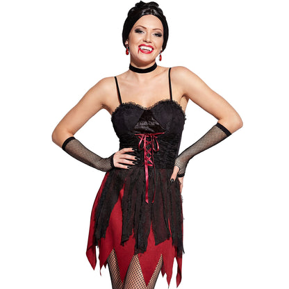 "VIKTORIANISCHE VAMPIRIN" (Kleid, Halsband) – Vorderansicht