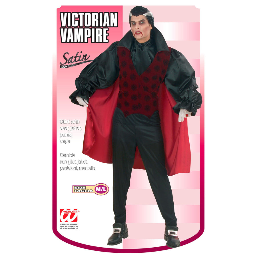 "VIKTORIANISCHER VAMPIR" (Hemd mit Weste, Jabot, Hose, Umhang) – Detailansicht