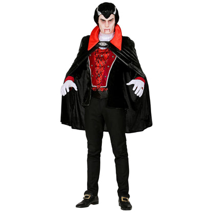 "VIKTORIANISCHER VAMPIR" (Oberteil mit Weste, Jabot, Umhang) – Vorderansicht