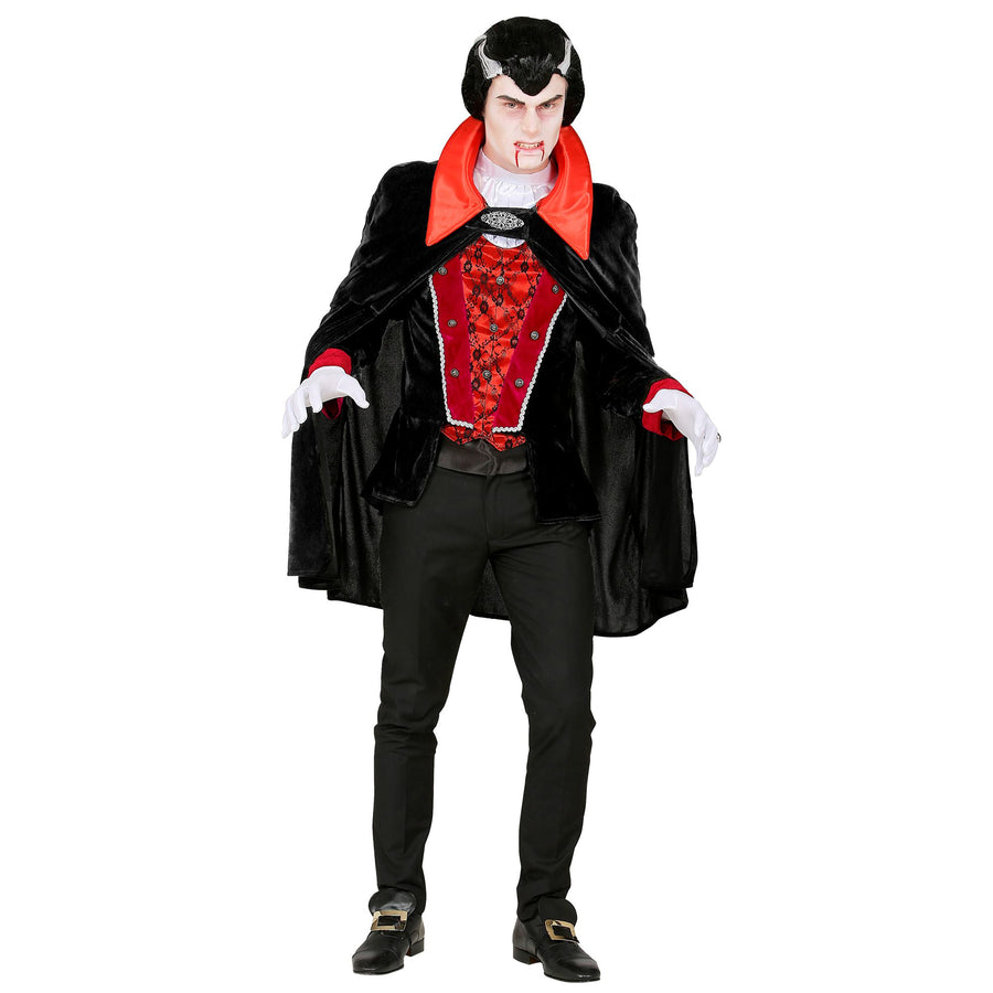 "VIKTORIANISCHER VAMPIR" (Oberteil mit Weste, Jabot, Umhang) – Detailansicht