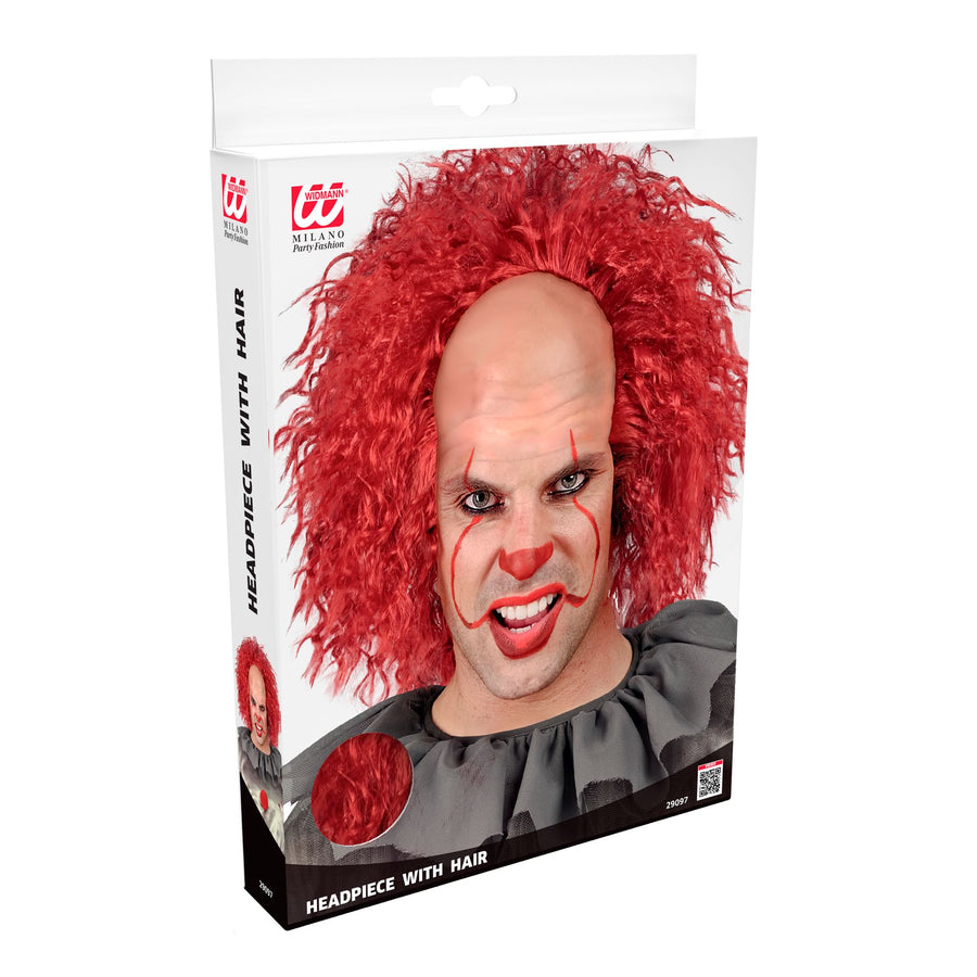 "VINTAGE KILLERCLOWN GLATZE MIT ROTEN HAAREN" in Box – Detailansicht