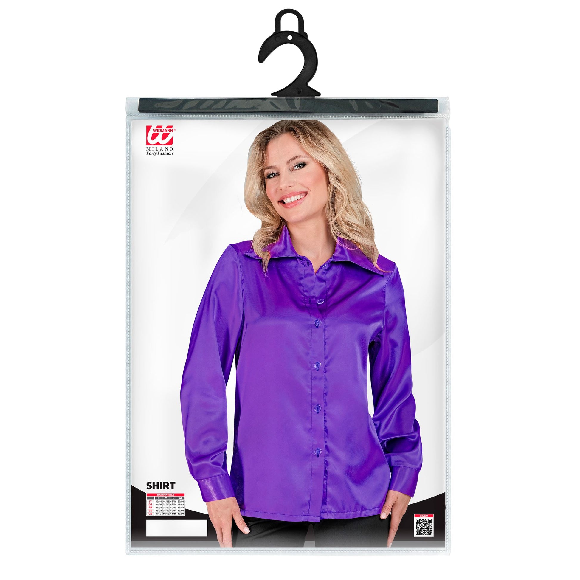 "VIOLETTE 70s DISCO BLUSE" aus Satin – Ansicht 3