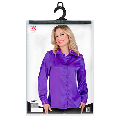 "VIOLETTE 70s DISCO BLUSE" aus Satin – Ansicht 3