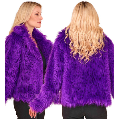 "VIOLETTE DAMEN PLÜSCHJACKE" – Detailansicht