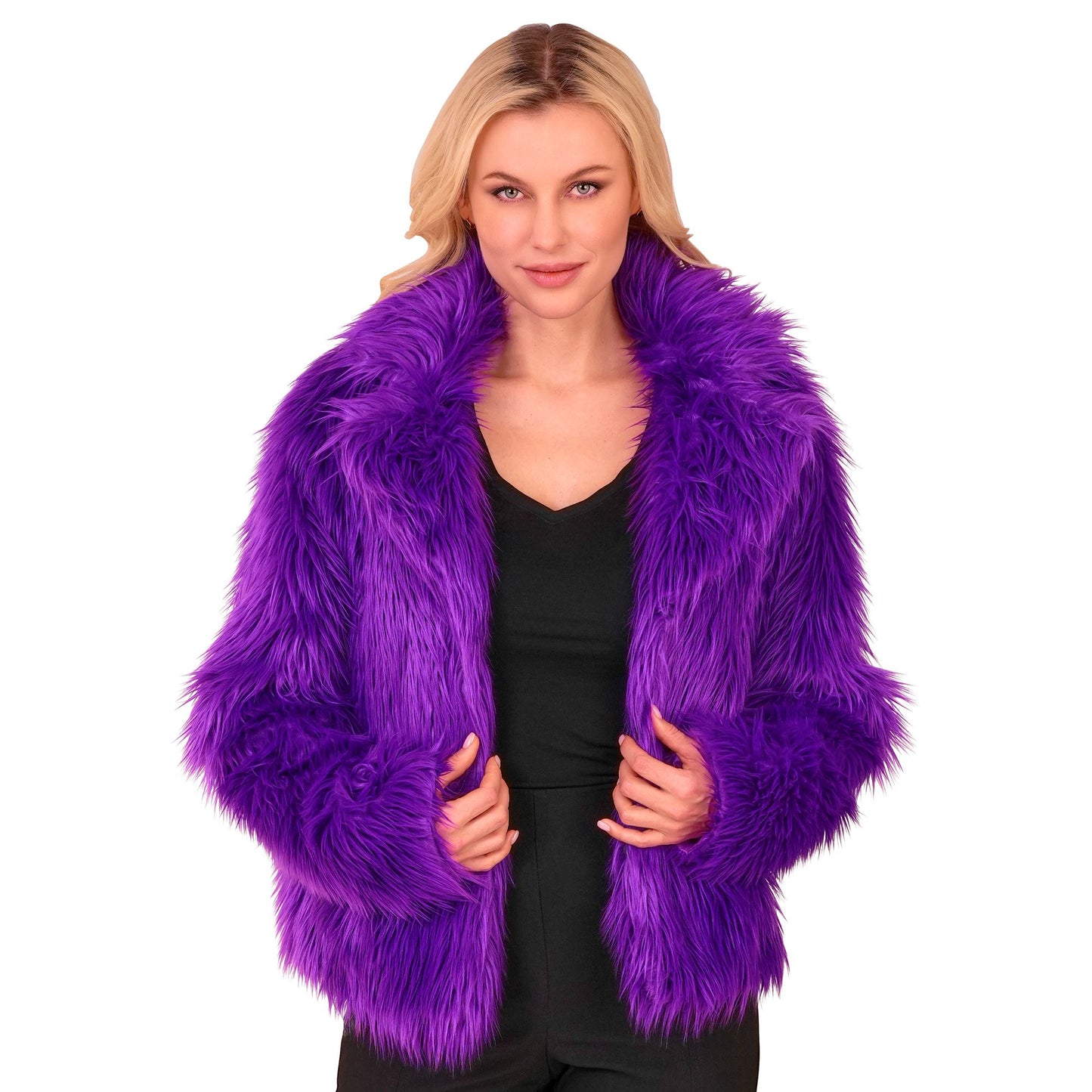 "VIOLETTE DAMEN PLÜSCHJACKE" – Ansicht 3