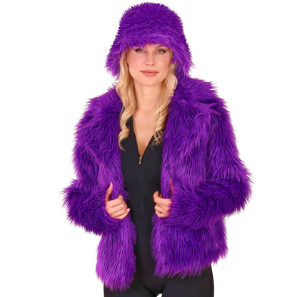 "VIOLETTE DAMEN PLÜSCHJACKE" – Ansicht 4