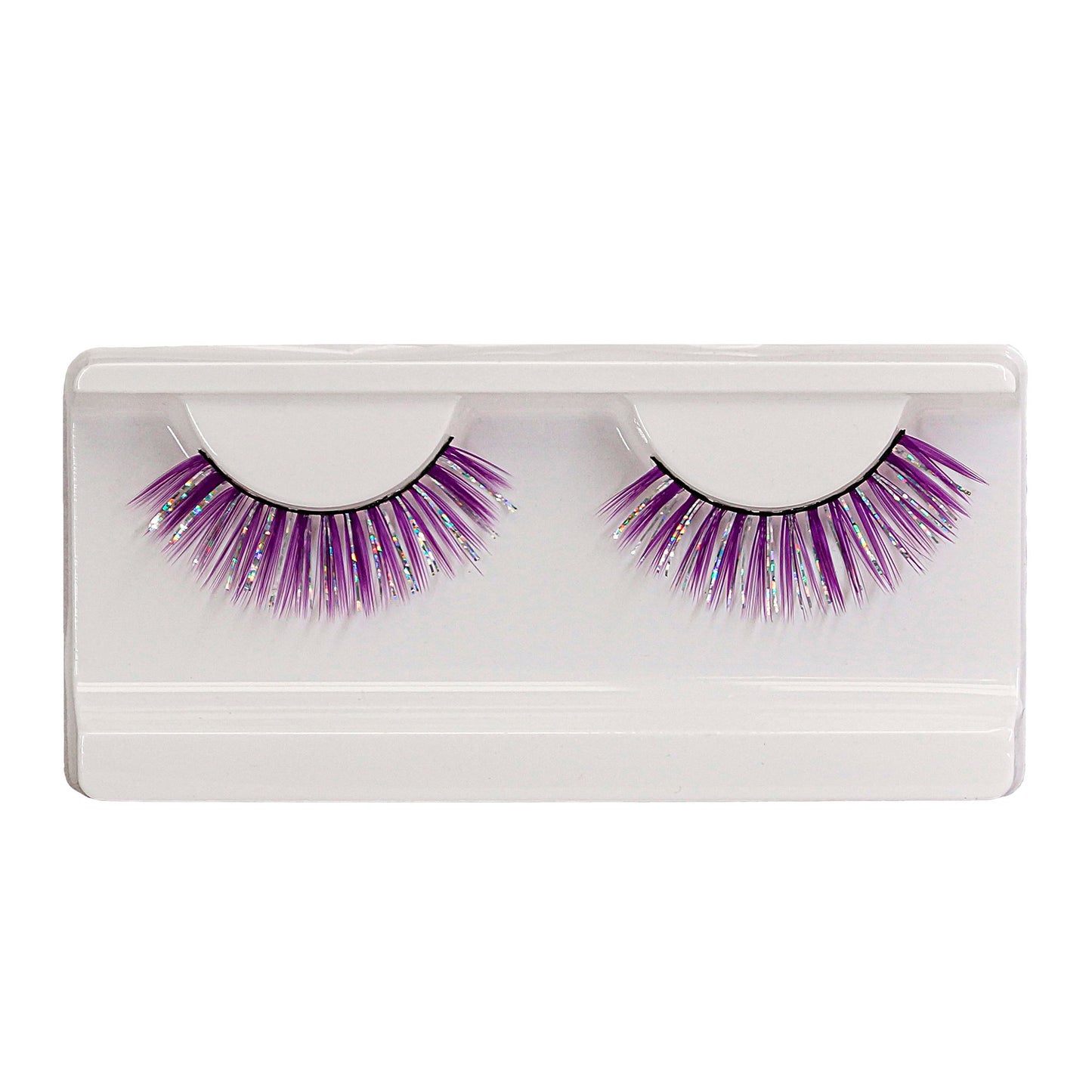"VIOLETTE HOLOGRAPHISCHE FASHION WIMPERN" mit Klebstofftube – Detailansicht