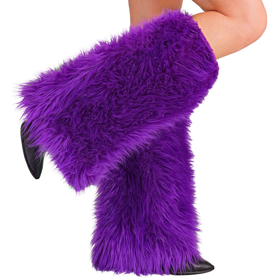 Violette Plüsch Beinstulpen von Widmann – Produktansicht