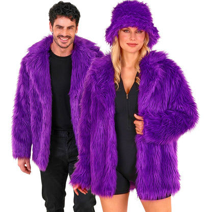 "VIOLETTE PLÜSCHJACKE" – Vorderansicht