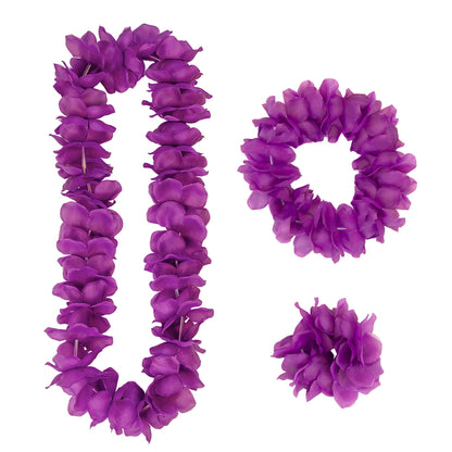 "VIOLETTES HAWAII-SET" (Halskette, Sitrnband, Armband) – Vorderansicht