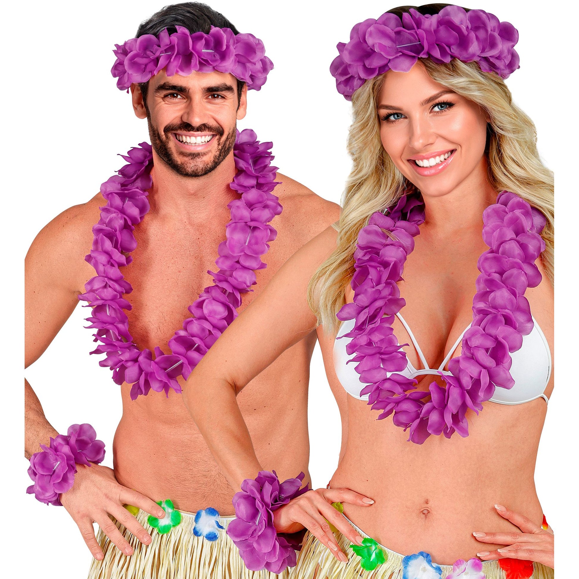 "VIOLETTES HAWAII-SET" (Halskette, Sitrnband, Armband) – Ansicht 3