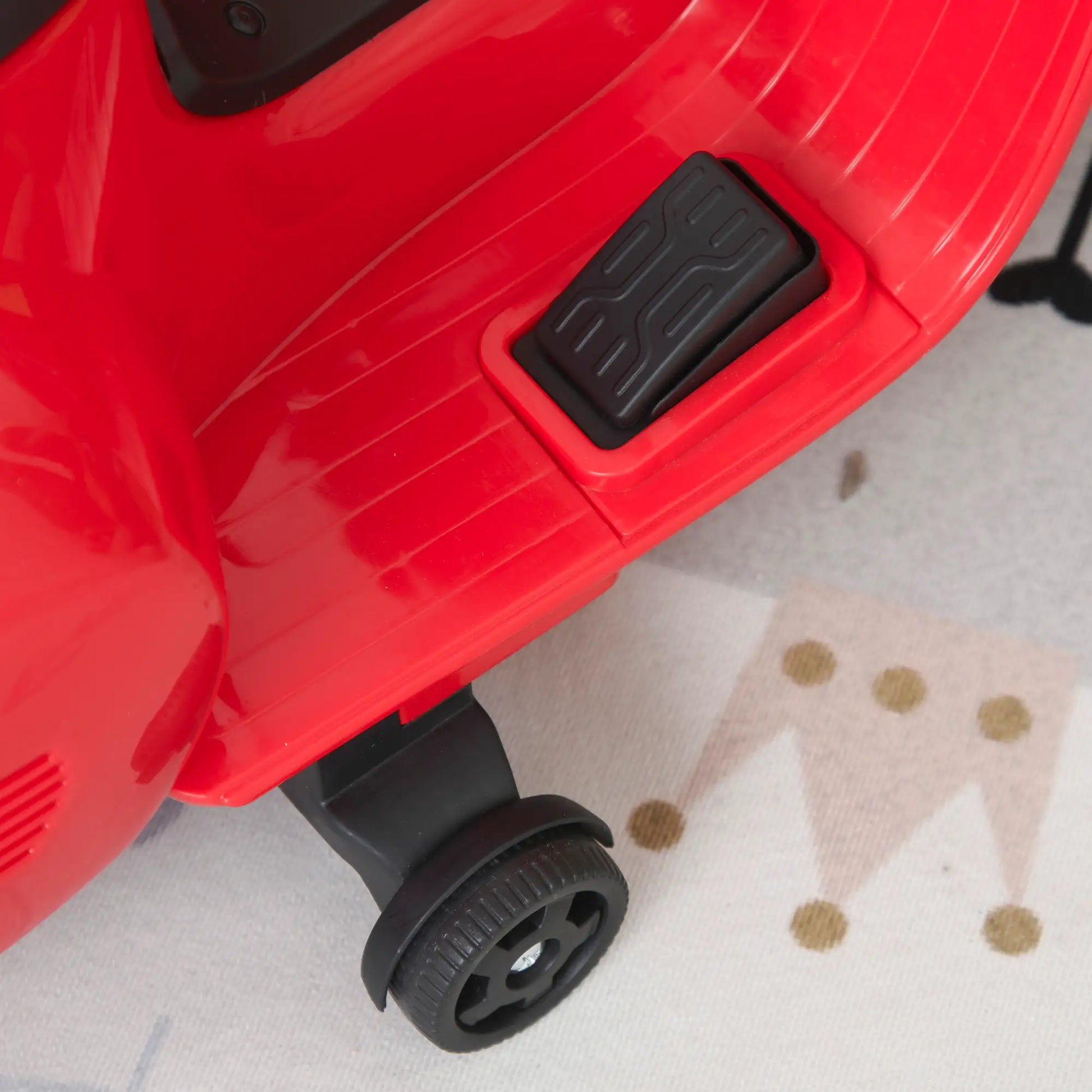 Rotes HOMCOM Vespa Kinder-Elektromotorrad mit LED-Scheinwerfer und Stützrädern für Kinder ab 3 Jahren