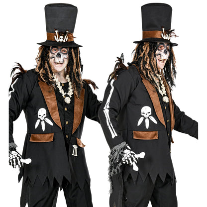 "VOODOO PRIESTER" (Oberteil mit Weste, Hut) – Vorderansicht