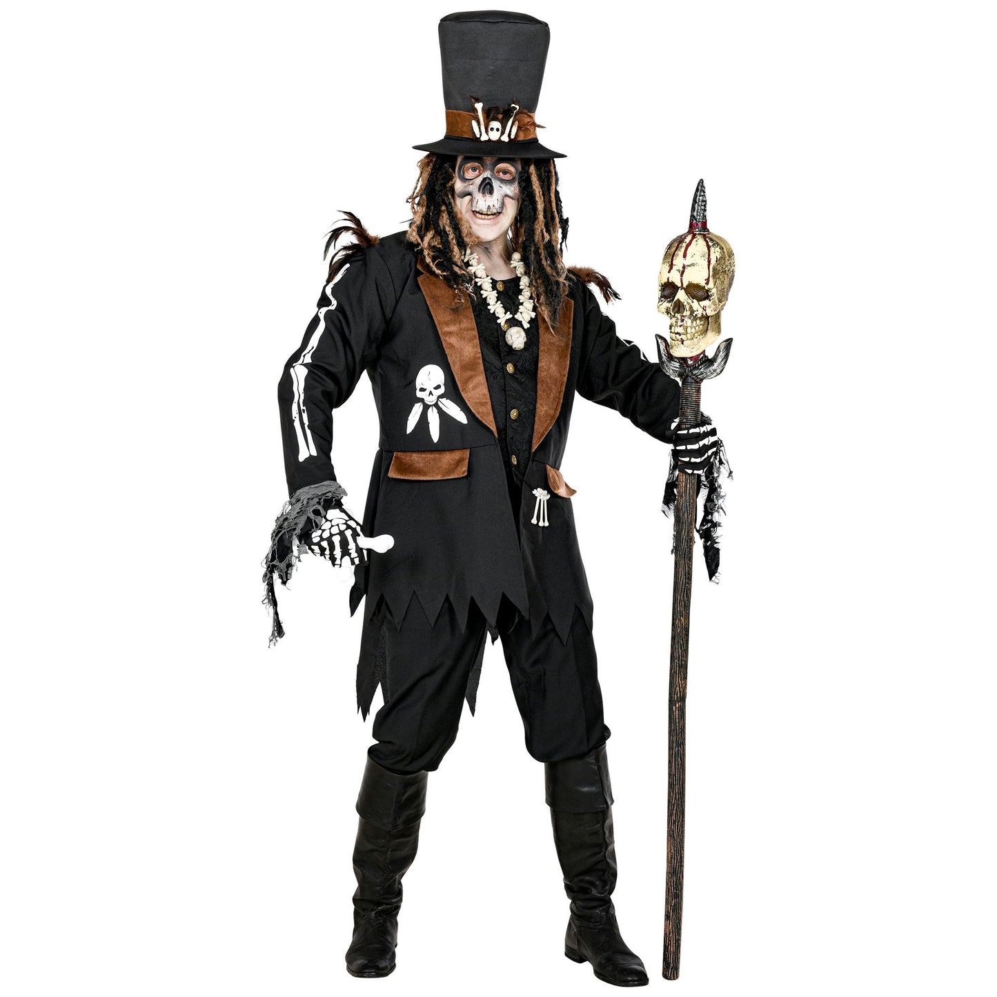 "VOODOO PRIESTER" (Oberteil mit Weste, Hut) – Detailansicht
