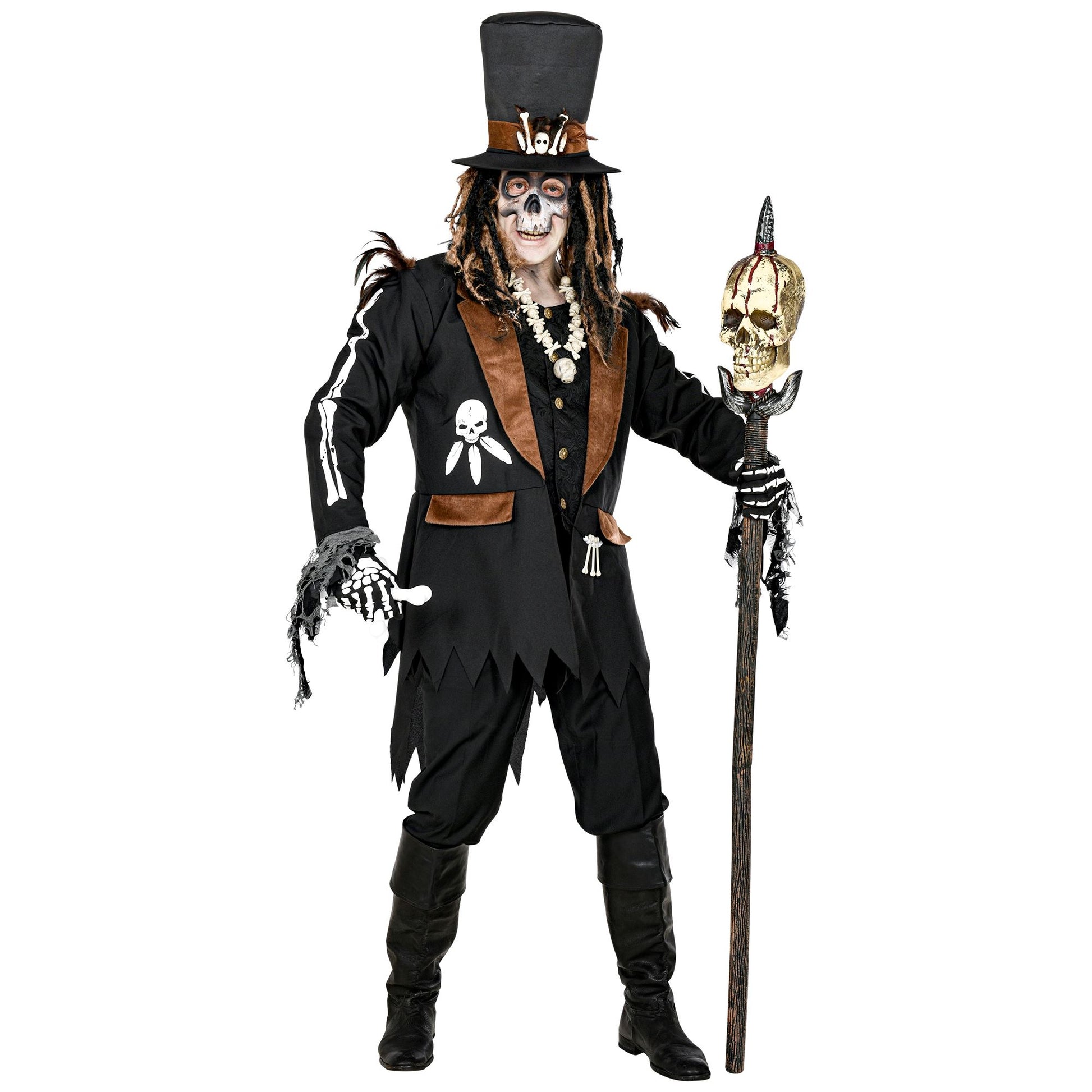 "VOODOO PRIESTER" (Oberteil mit Weste, Hut) – Detailansicht