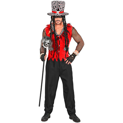 "VOODOO PRIESTER" (Weste, Hose, Hut) – Vorderansicht