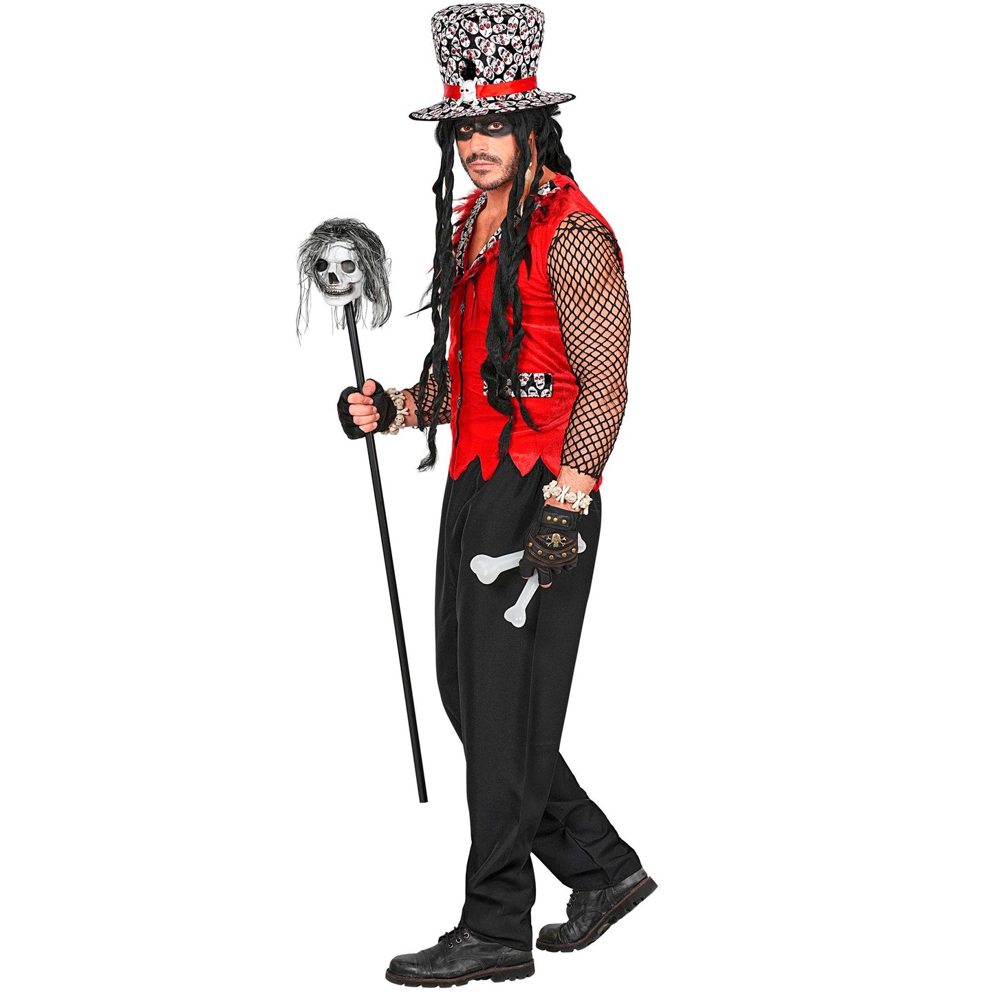 "VOODOO PRIESTER" (Weste, Hose, Hut) – Detailansicht